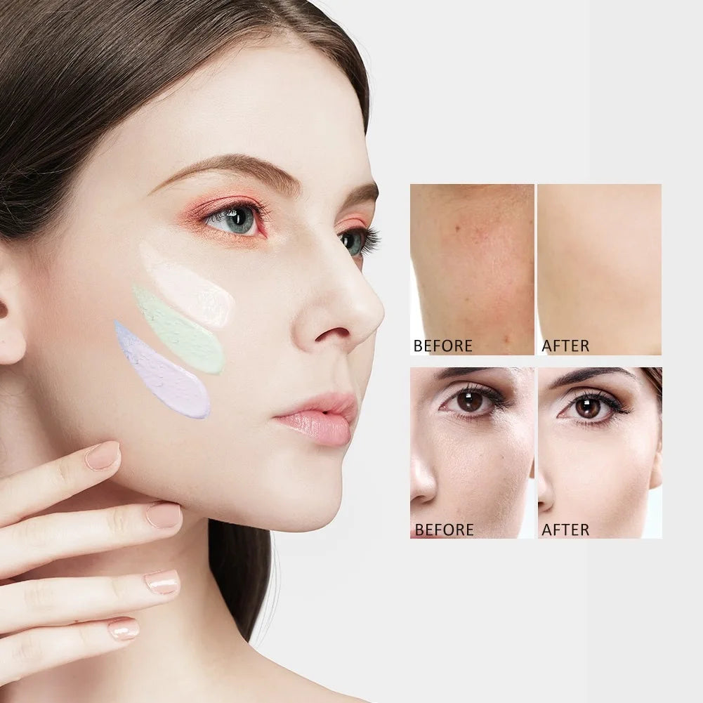 ZEESEA 3in1 Primer Concealer BB Cream Makeup Base Natural Liquid Foundatio Longlasting Invisible Pores Whitening Grooming