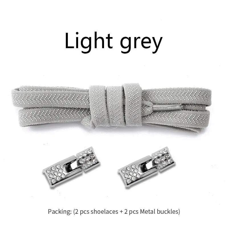 Elastic Laces Sneakers Diamond Cross Locks Shoelaces Without Ties Kids Adult 8MM Width No Tie Shoe Laces Rubber Bands Shoelace