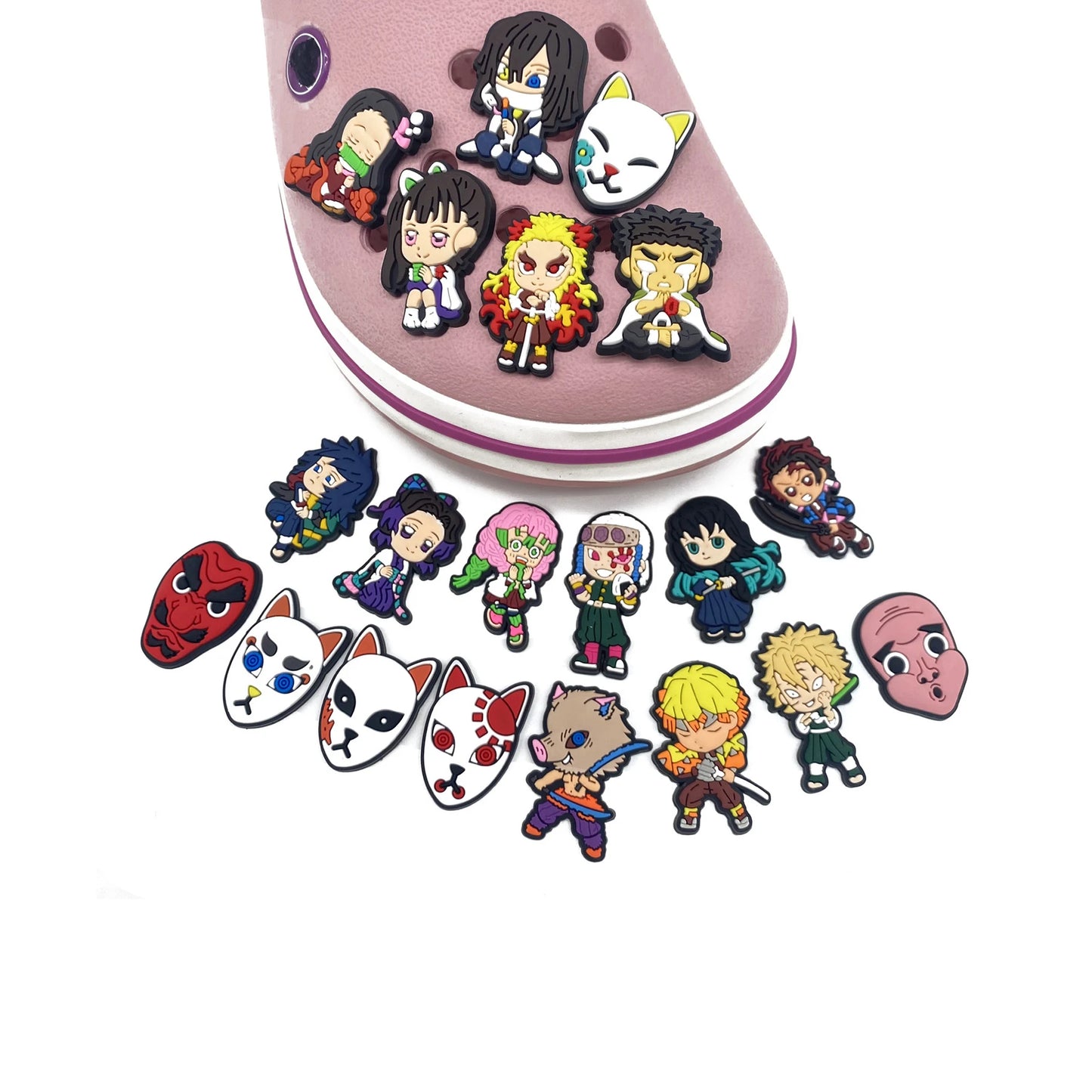 5-28pcs Cute Cartoon Demon PVC Shoe Charms DIY Sandals Shoe Buckles Series Shoe Decorations Accessories Friends Gifts