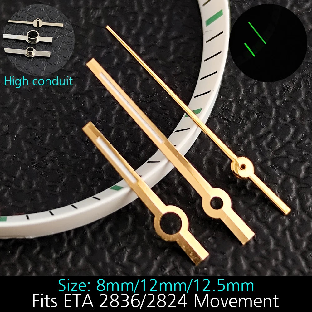 High Quality ETA-Series Hands Green Super Luminous Fits ETA 2824 2892 2836 2834 Movement Watch Accessories Watches For Men
