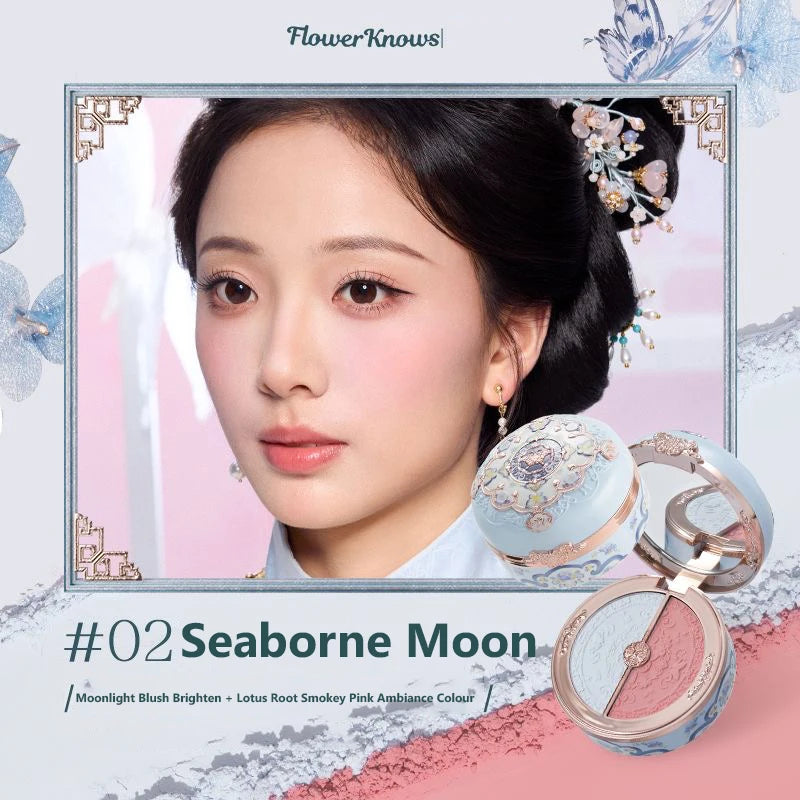 Flower Knows Blusher Butterfly Cloud Collar Collection Rouge Box Duo Blush For Dark Skin Peach Makeup For Cheeks Matte Finish