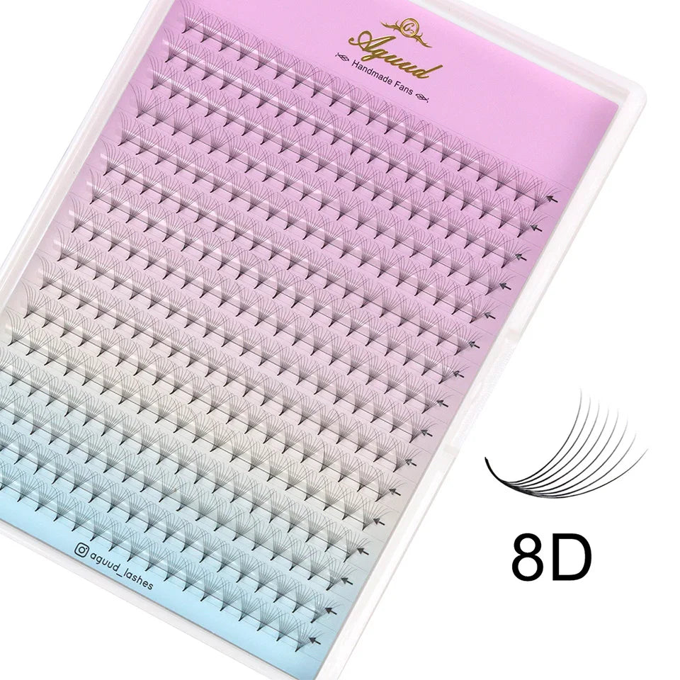 AGUUD Sharp Narrow Stem Premade Fans Eyelash Thin Pointy Base Russian Volume Fans Lash Premade Volume Fans Lashes Makeup Cilios