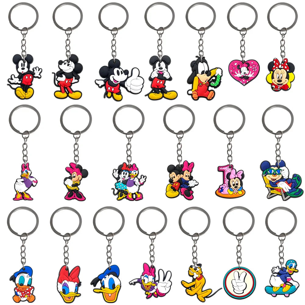 Cute Mickey Minnie Mouse Pendant Keychain Party Gift Giveaway Souvenir Mickey LOVE Valentine's Day Gift Travel Backpack Ornament