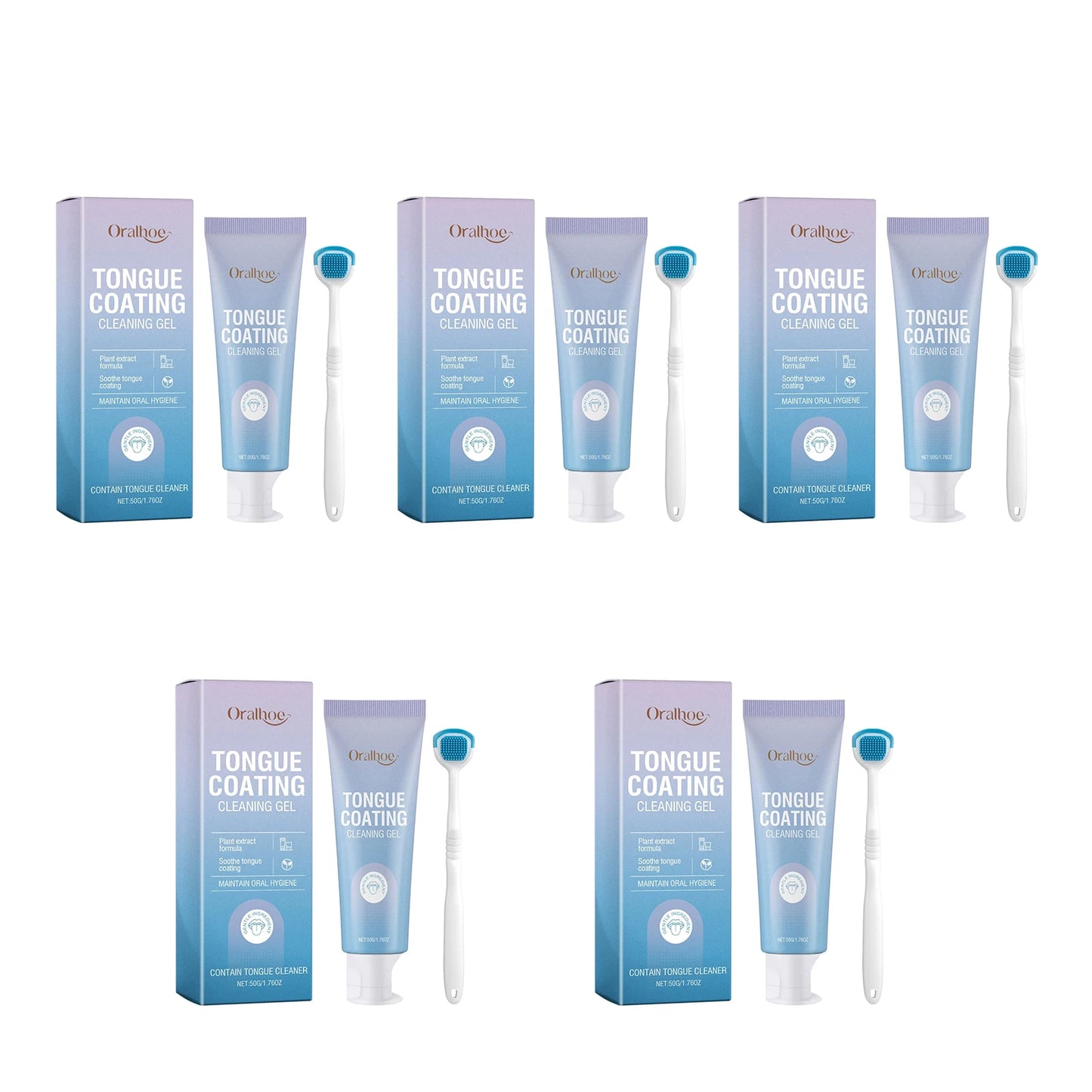 Tongue Cleaning Gel Set Bad Breath Inhibit Oral Bacteria Long Lasting Freshness Home Mouth Odor Eliminator Paste Toothbrush Kit