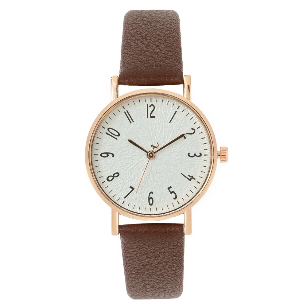 Fashion Ladies Digital Simple Brand Quartz Watch Hot 2023 New Casual Pink Leather Strap Women's Clock Dress Watches