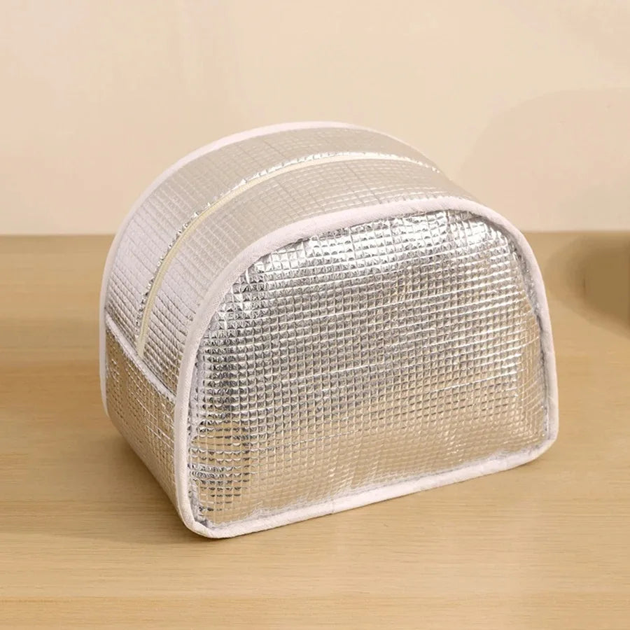 Portable Corduroy Lunch Bags Thermal Insulation Lunch Box Cute Print Women Lunch Storage Bag Picnic Bento Large Capacity Handbag