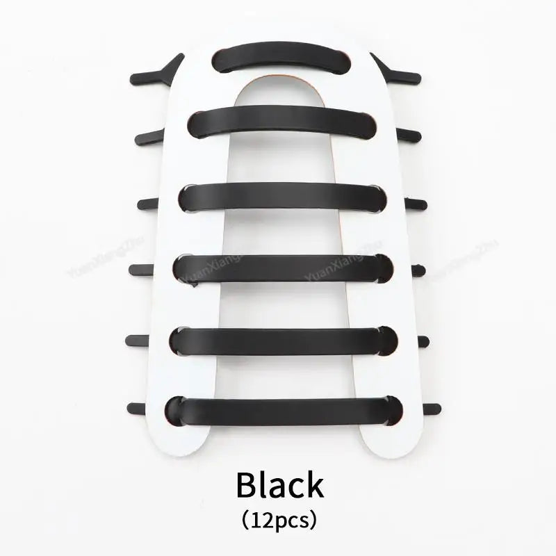 12Pcs Silicone Shoelaces for Shoes Elastic Laces Sneakers No Tie Shoe laces Kids Adult Rubber Shoelace One Size Fits All Shoes