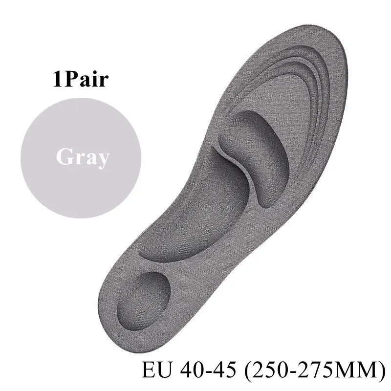 4D Memory Foam Sport Insoles Plantar Fasciitis Arch Support Shoe Inserts Sneakers Cushioning Anti-slip Template Insole Men Women