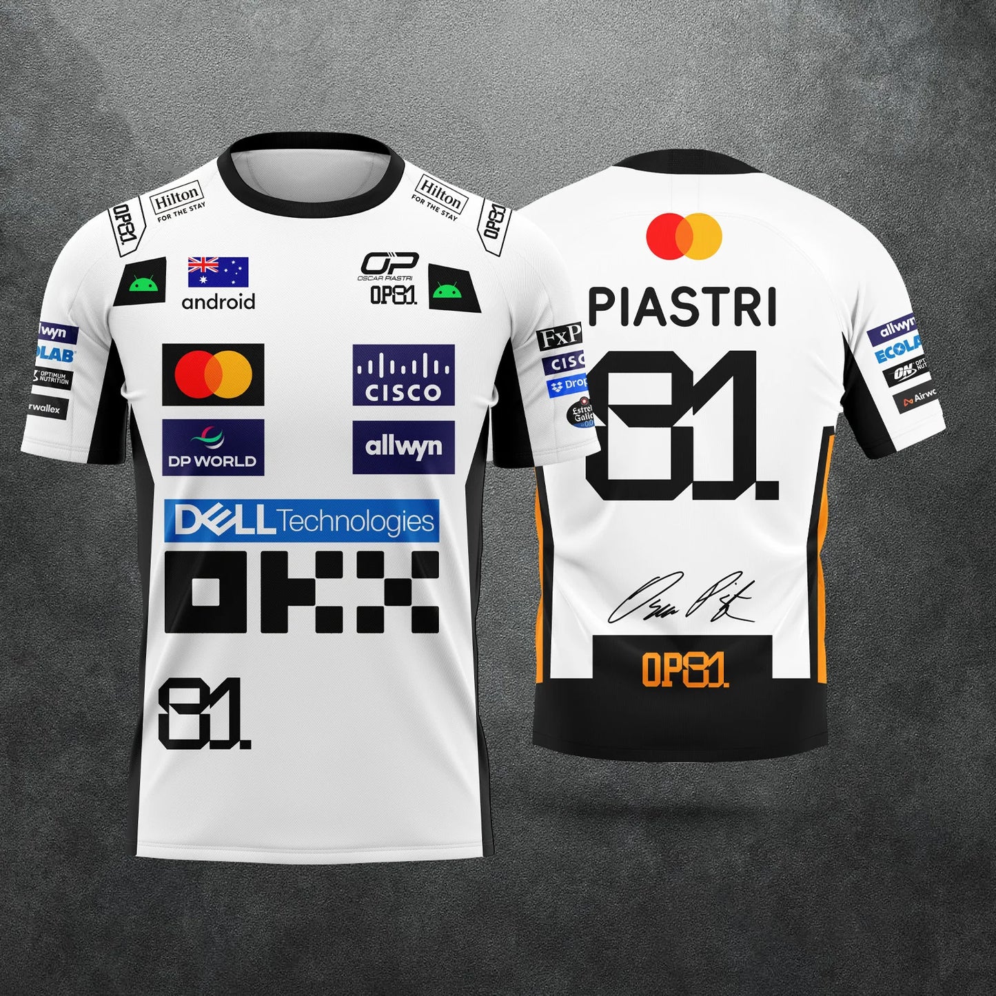2026 New Jersey For Racing T-Shirt Rider #1 Lando Norris Rider #81piastri Fan Casual Clothing Breathable Family Kids Tees
