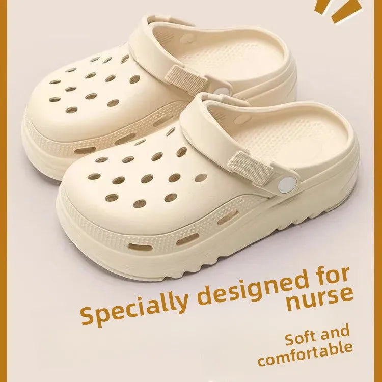 Women's Thick Bottom EVA Clog Shoes Summer Outdoor Beach Indoor Home Slippers Couples Matching Sandals Comfortable Footwear