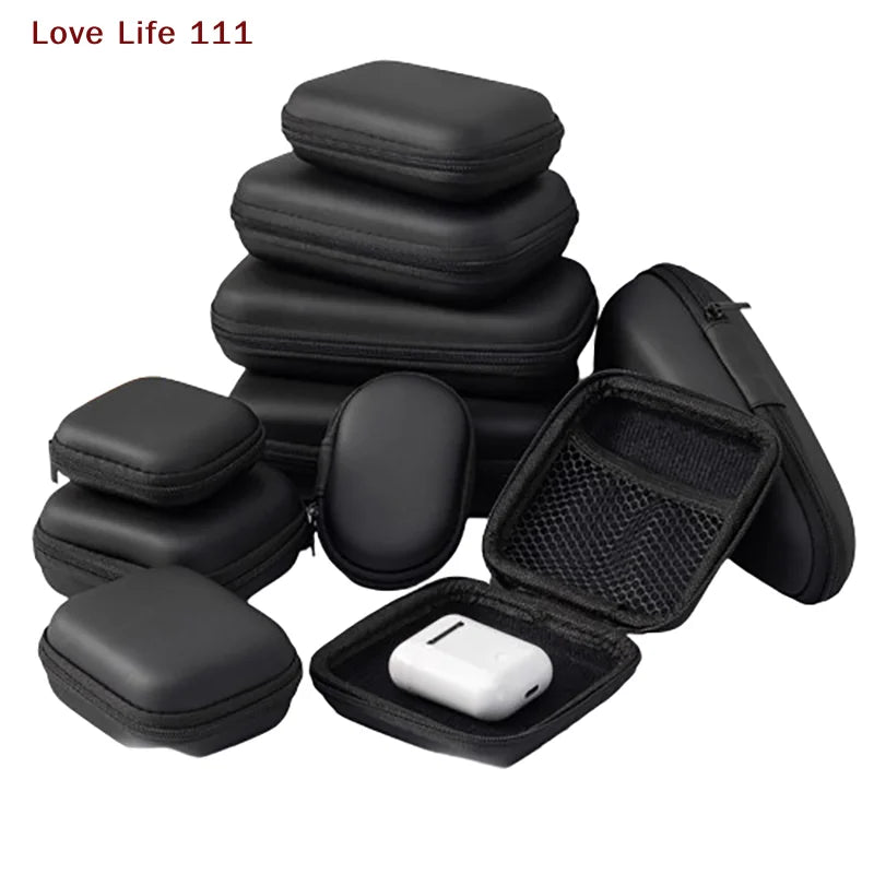 New Portable Mini 3C Hard Shell Digital Gadgets Storage Bag Artificial Leather Earphone Charger Case Data Cable U Disk Organizer