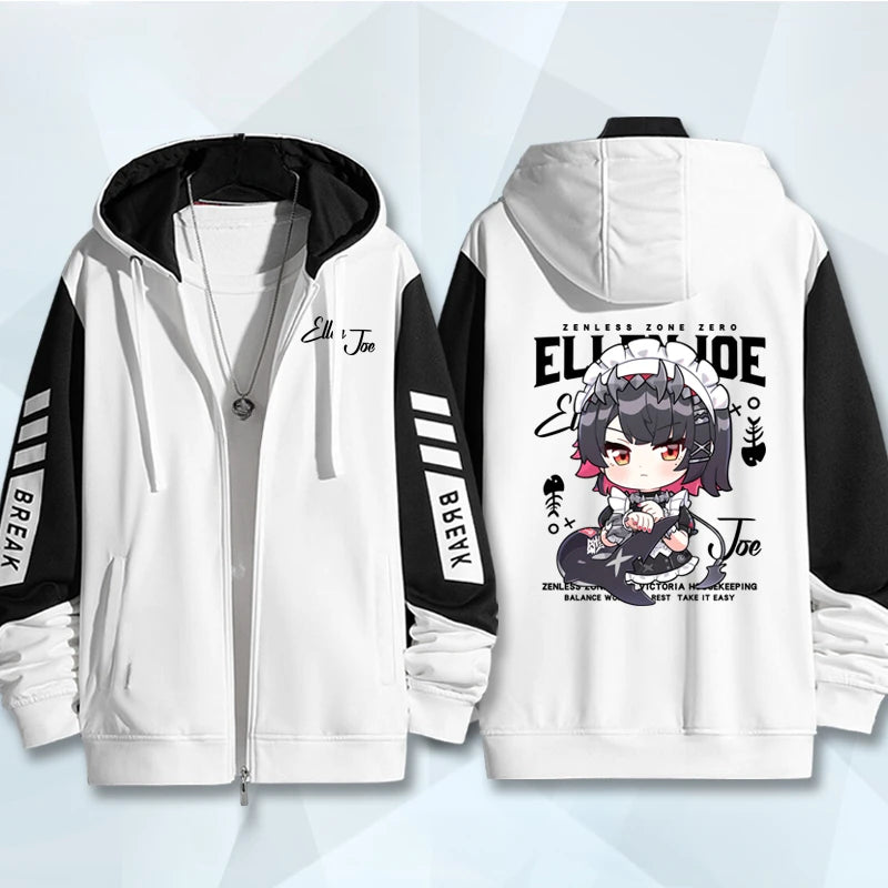 Anime Zenless Zone Zero Zip Up Women/Men Hoodie Sweatshirt ZZZ ZZZERO Ellen Joe Cosplay Zipper Hooded Jacket Outwear