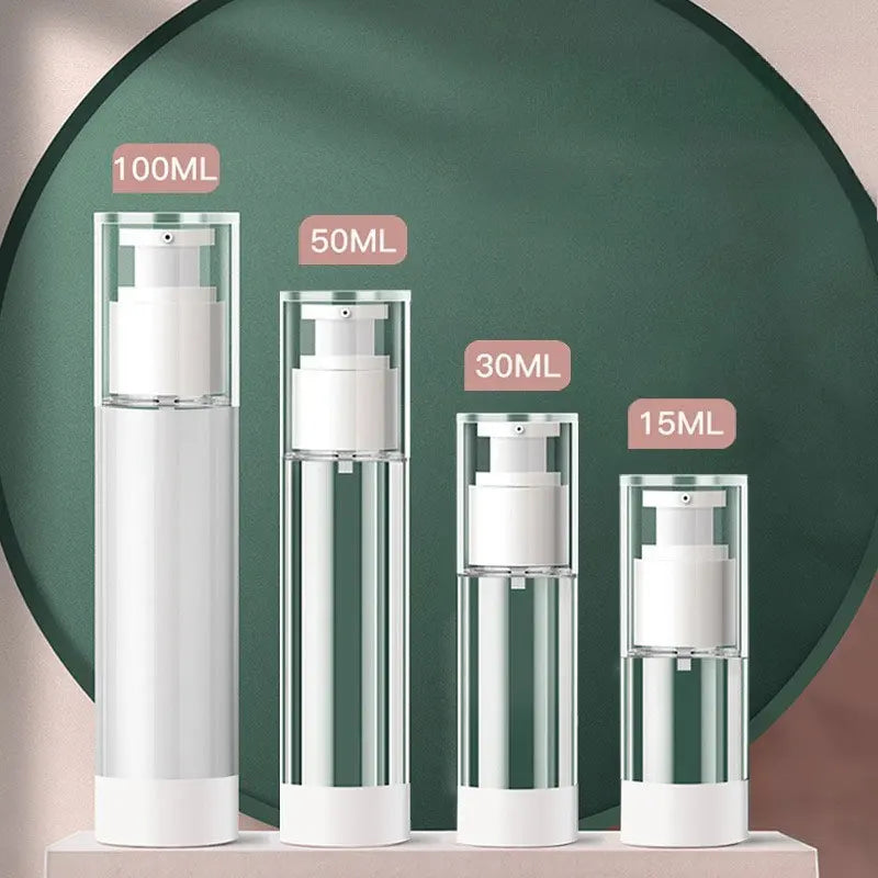 10/15/30/50/80/100ML  Clear  Airless Cream Pump Bottle Refillable Empty Bottle Travel Vacuum Airless Container Makeup Bottle