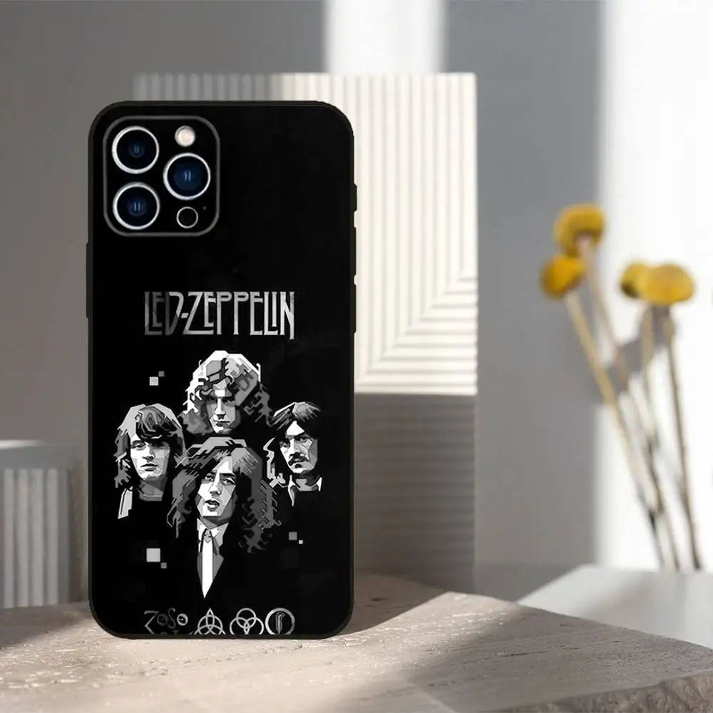 Hot L-Led Z-Zeppelins Band Phone Case For iPhone 16,15,14,13,12,11 Plus,Pro Max,XS,X,XR,SE,Mini,8,7,Soft Silicone Black Cover