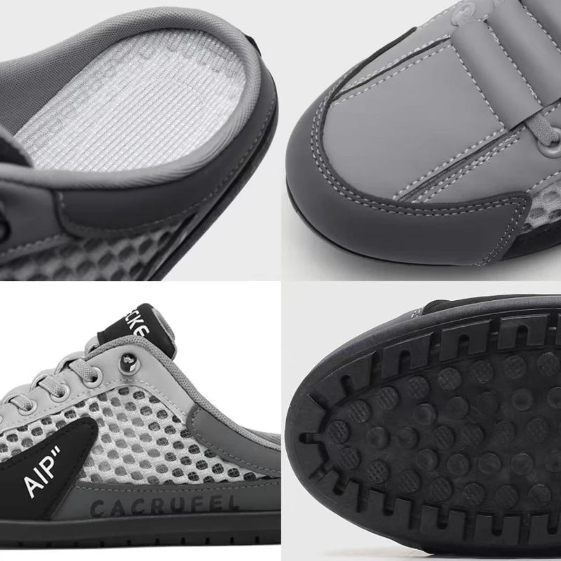 Summer Men's Mesh Slip on Half Slippers Fashion Man's Sport Sandals Breathable Quality Casual Peas Shoes for Men Luxury Loafers