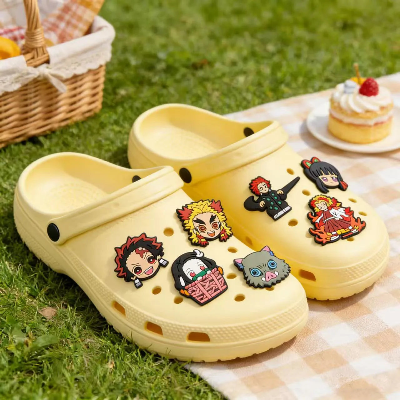 5-28pcs Cute Cartoon Demon PVC Shoe Charms DIY Sandals Shoe Buckles Series Shoe Decorations Accessories Friends Gifts