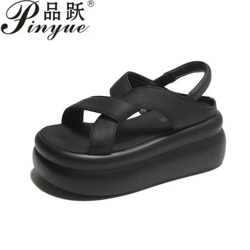 Size 33-40 Shoes for Women Summer Fashion Women Retro Beach Sandals Round Toe Comfortable Casual Shoes Platform Sandals