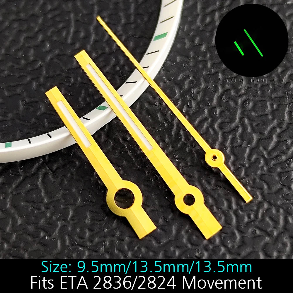 High Quality ETA-Series Hands Green Super Luminous Fits ETA 2824 2892 2836 2834 Movement Watch Accessories Watches For Men
