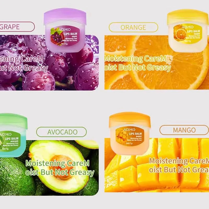 4/8/24pcs Fruit Series Lip Balm Set Moisturizing Refreshing Non-sticky Anti-Cracked Lip Balm for Lips Skin Care