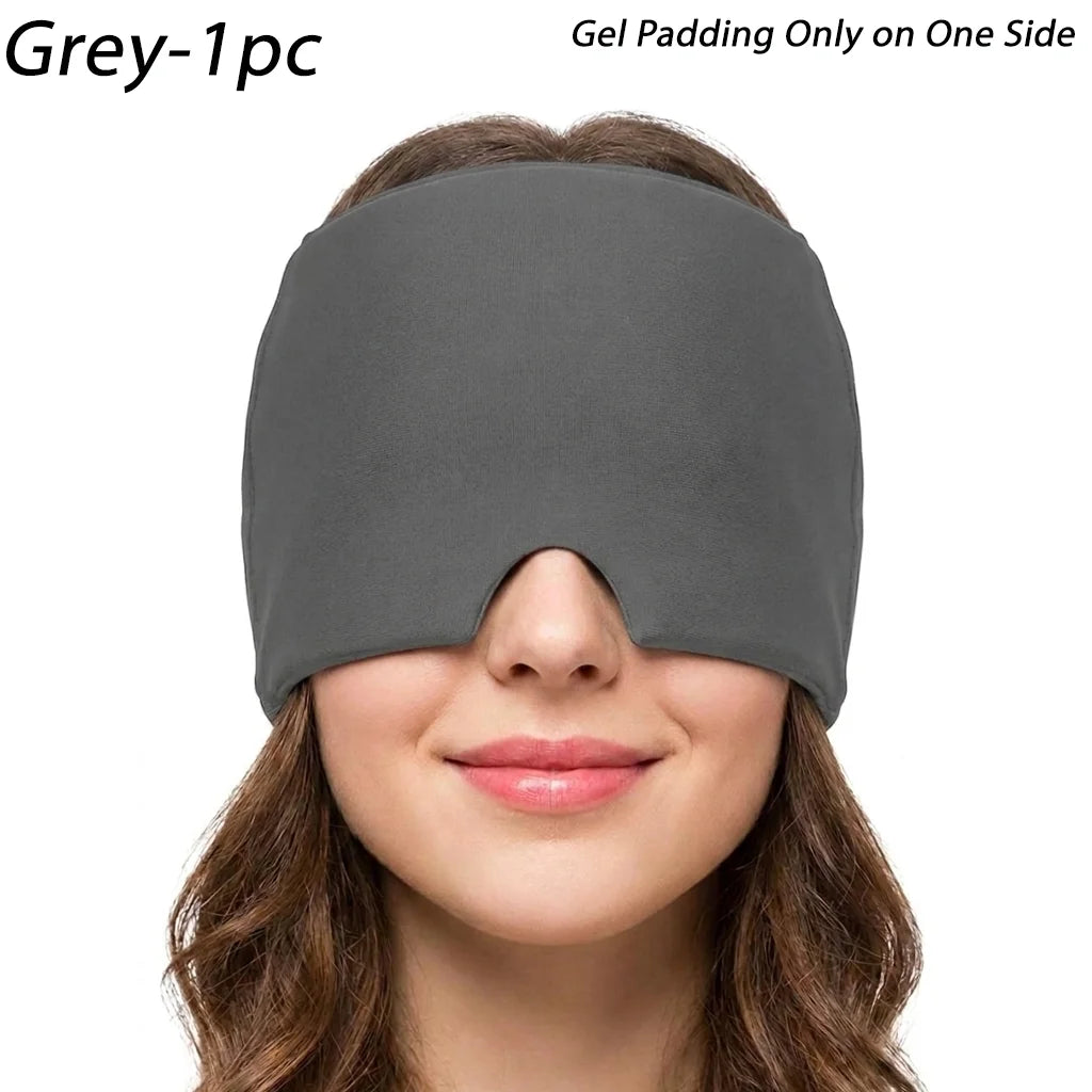 Single‑Sided Gel Ice Headache Relief Hat, Cold Compression Eye Mask, Reusable Portable Cooling Cap for Migraine Pain Home Use