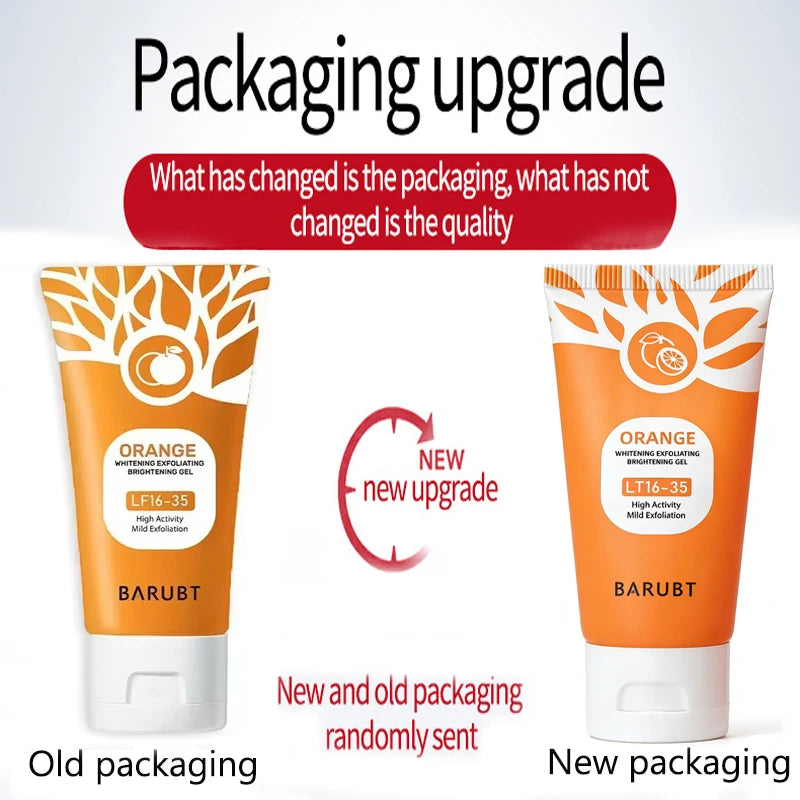 Orange Exfoliating Gel For Face Body Scrub Cleaning Gel Moisturizing Facial Exfoliator,Natural Orange Peeling Gel Skin Cleaning