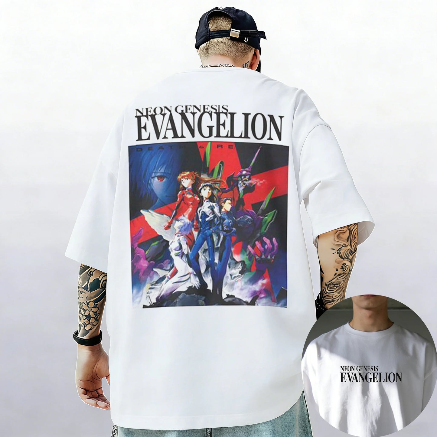 2026 New Neon Genesis Evangelion End of Eva Eye Printed Short Sleeve T-shirt Men's and Women's T-shirt Men's Top Sports T-shirt