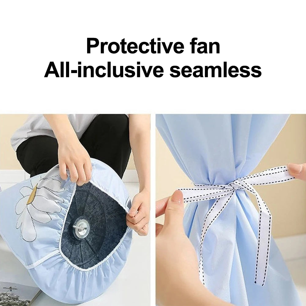 1pc All-inclusive Waterproof Fan Dust Cover Household Floor Fan Cover Washable Pedestal Fan Standing Fans Protective Cover