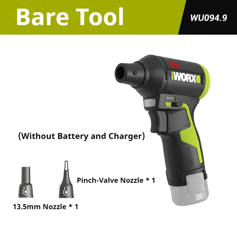 WORX WU094 12V Brushless Cordless Electric Cyclone Duster Blower Turbo Fan Stepless Speed Handheld Jet Fan Dust Blowing Tool