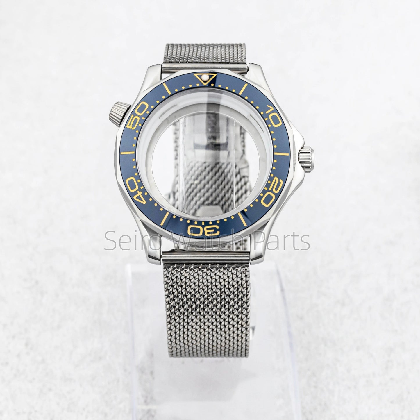 NH35 Case Dial Mesh Strap Bracelet for Seamaster 300 Watches Men Stainless Steel 10ATM Waterproof 41mm Case fit NH35/36 Movement