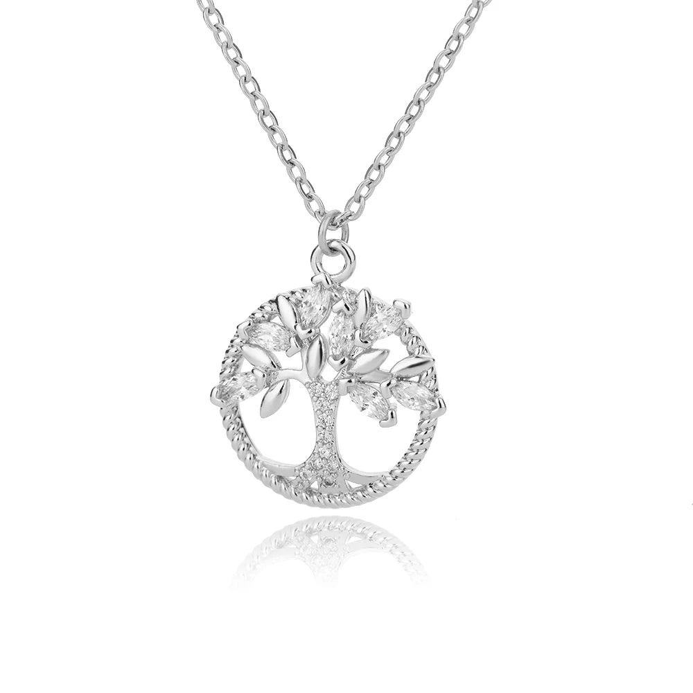 Tree of Life Necklace for Women Stainless Steel Long Chain Pendants Necklaces 2023 Trend Choker Aesthetic Jewelry collares mujer