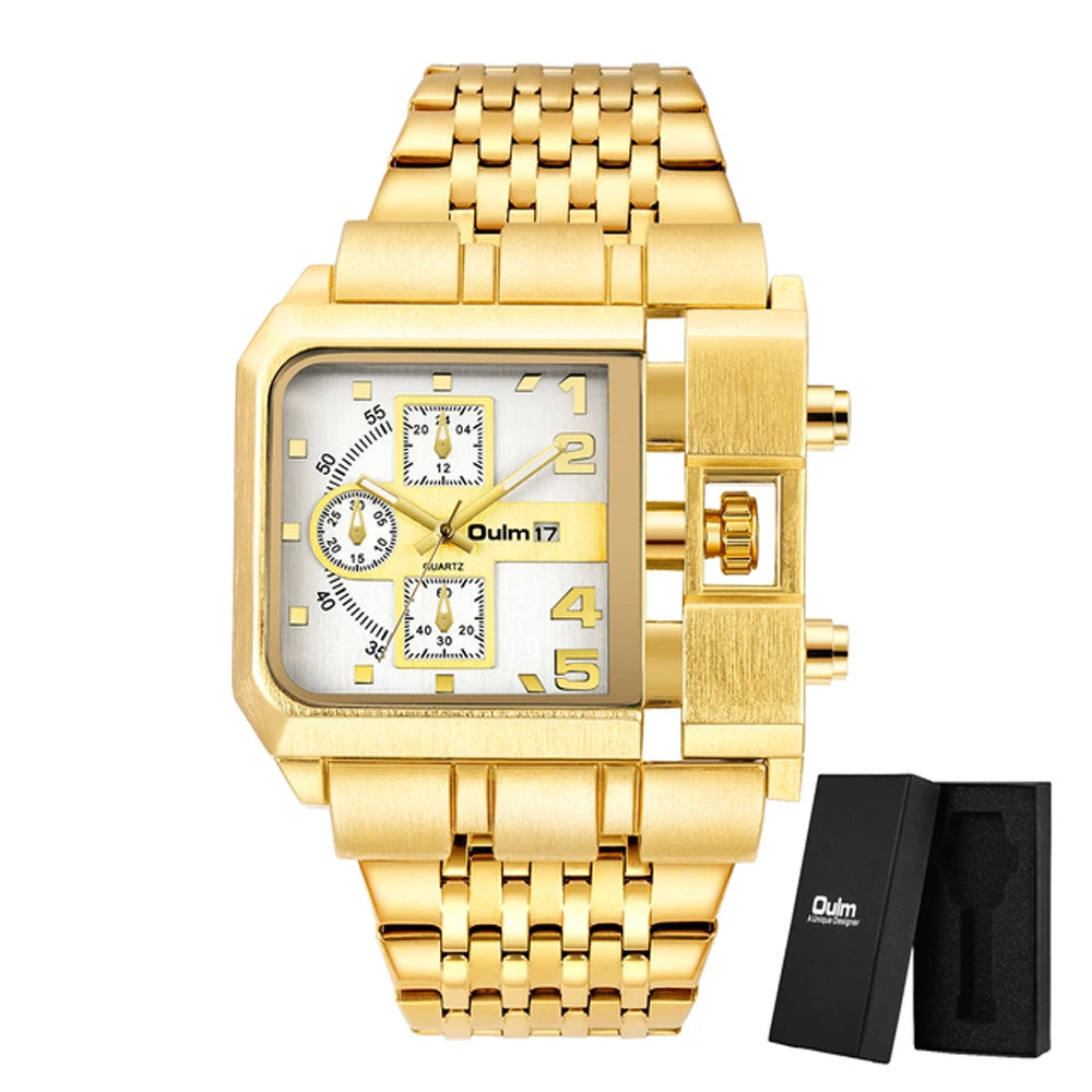 Men's Watches Mens Quartz Casual Leather Strap Wristwatch Sports Man Multi-Time Zone Military Male Watch Clock Relogios