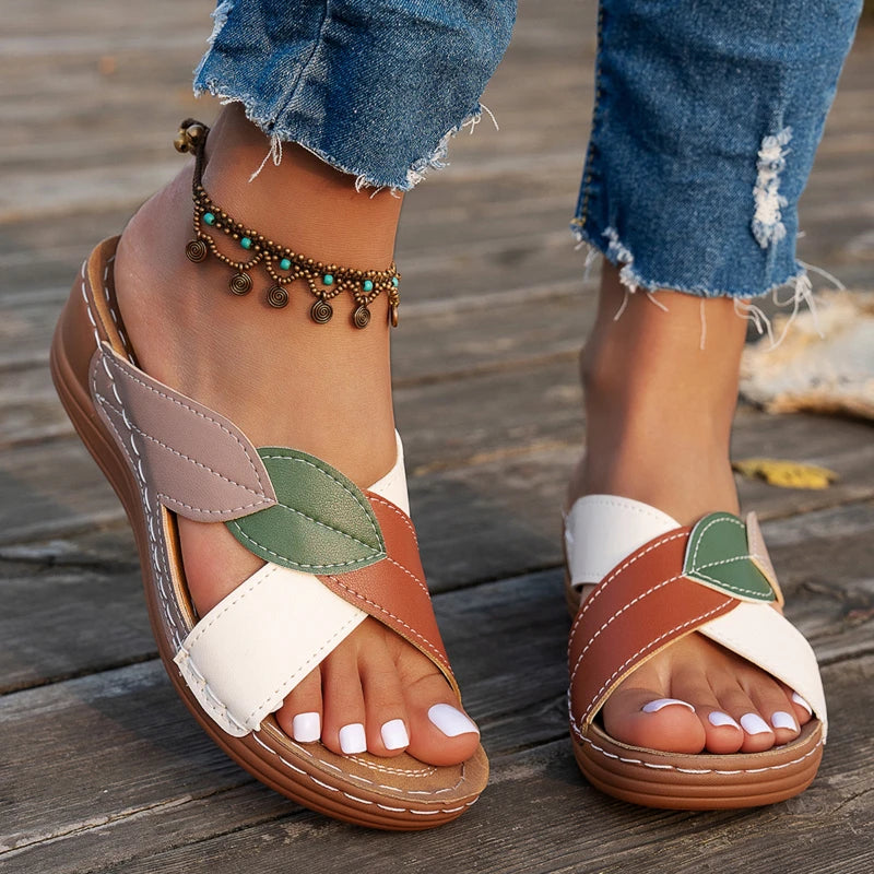 Summer Women Sandals Shoes Party Ladies Shoes Slides Sandals Ladies Wedge Sandals Woman Non-Slip Footwear Women Slippers Female