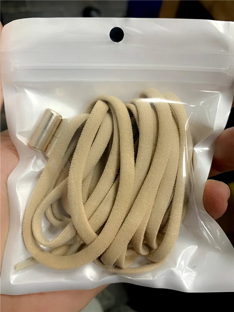 No Tie Elastic Stretchy Shoelaces Capsule Metal Lock, Tieless for Sneakers Shoe Accessories, Adjustable Durable One Size Fit All