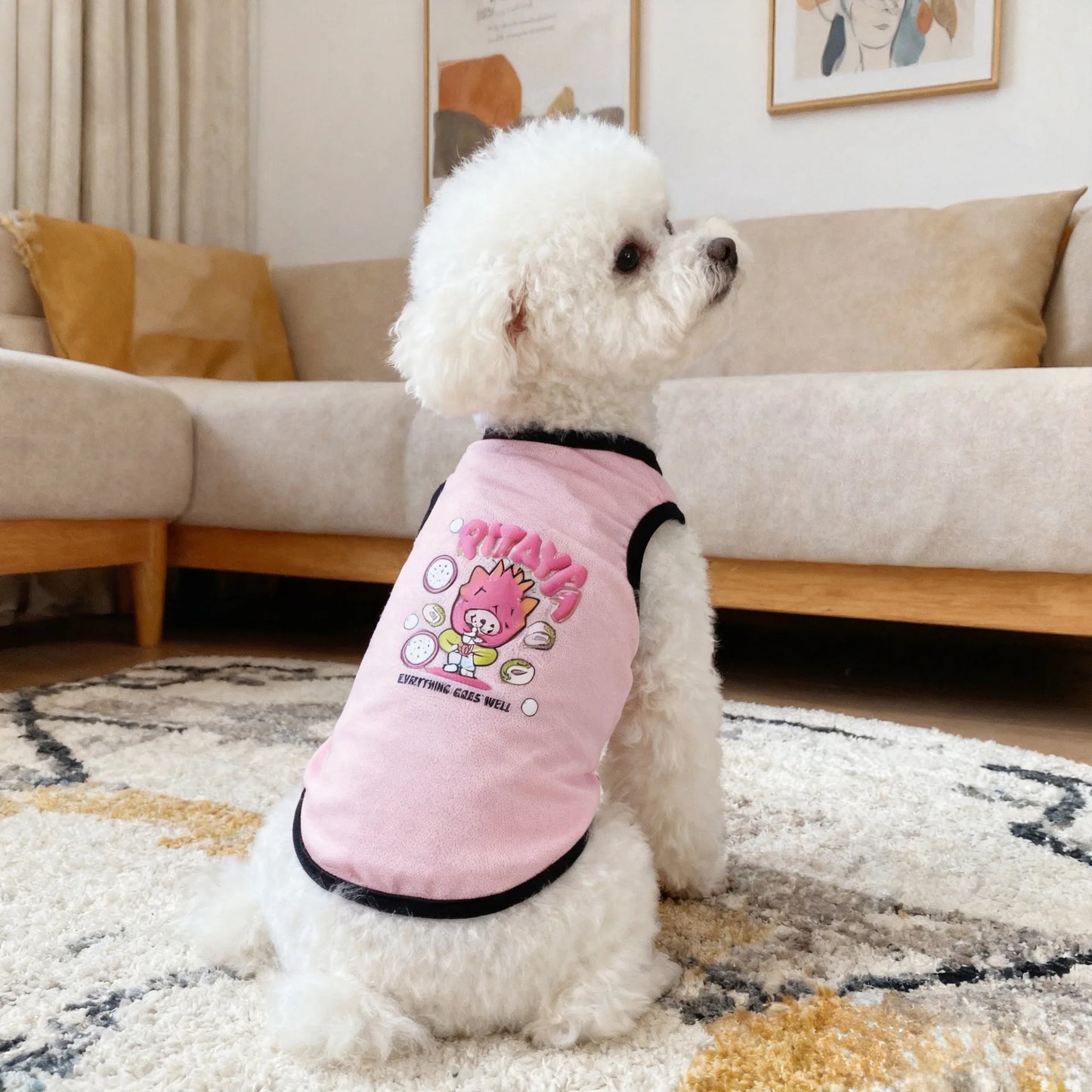 Summer Pet Clothes Breathable Mesh Dog Cat Jersey Cute Puppy Kitten Vest Shedding Control Apparel Holiday Party Dog Clothing