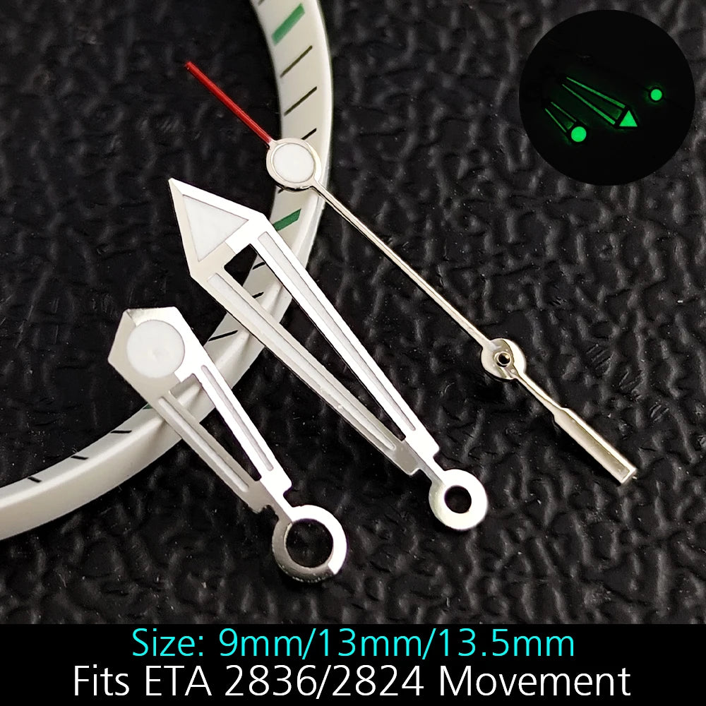 High Quality ETA-Series Hands Green Super Luminous Fits ETA 2824 2892 2836 2834 Movement Watch Accessories Watches For Men
