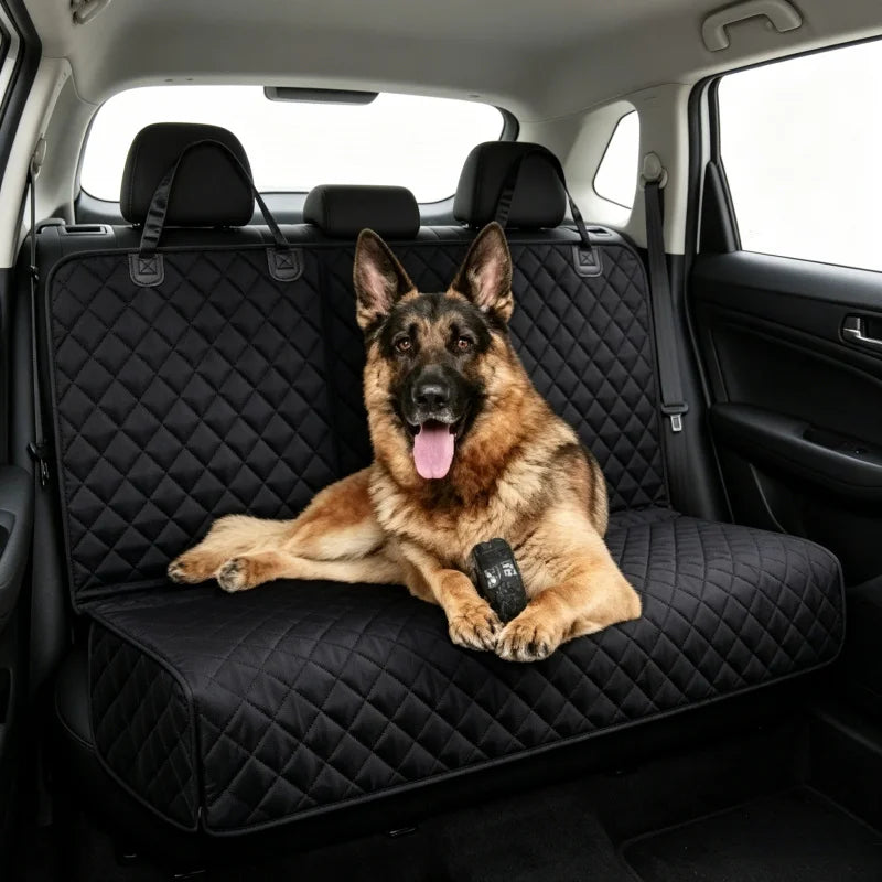 Waterproof Dog Car Seat Cover with Middle Armrest Opening, Non Slip Rear Seat Protector Mat, Universal Pet Travel Carrier