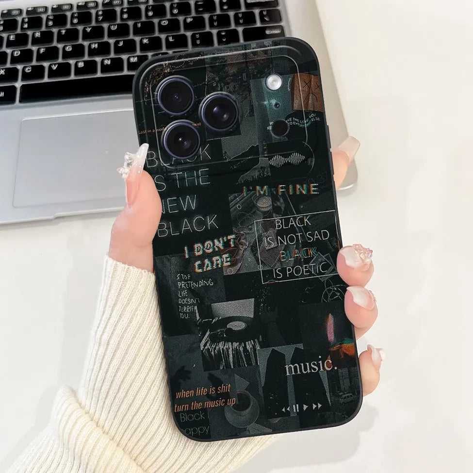 For iPhone 17 Pro Case Silicone Luxury Flowers Cute Kawaii Funny Painted Cover For iP 17 Pro Phone Case A3256 A3522 A3523 A3524