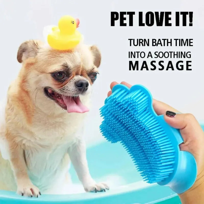 Pet Silicone Bath Brush Massage Glove Pet Hair Remover Deshedding Grooming Tool for Small Large Dogs Cats Cat Massage Comb Comb