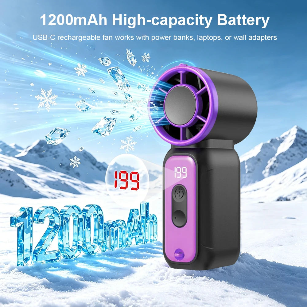 Portable Fan Mini Handheld Fan Small Pocket Hand Fan USB Rechargeable Fan Student Personal Fun for Outdoor Travel 199 Speeds