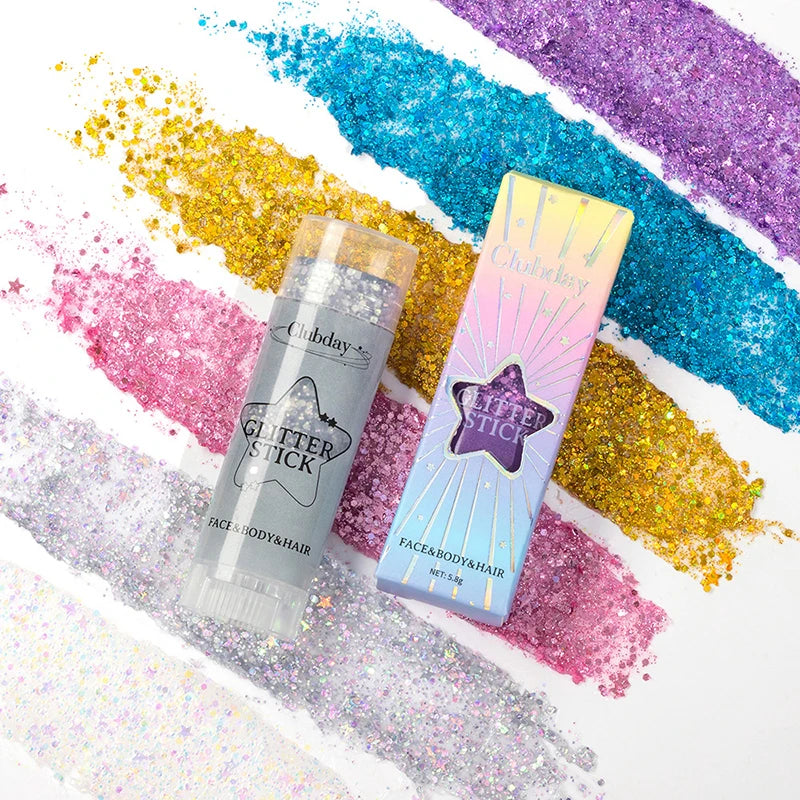 Face Body Sequins Glitter Gel Stick Makeup White Pearl Pink Highlighter Hair Painting Brighten Stage Makeup Flash Sequins Cream