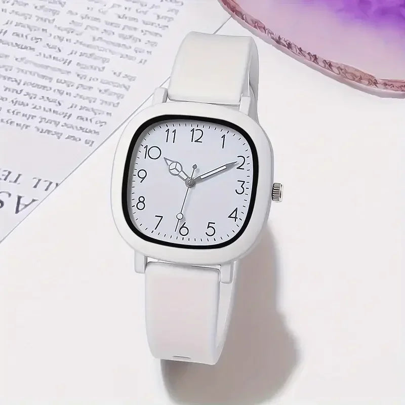 Fashion Candy Color Silicone Band Women Watches Square Dial Ladies Quartz Wristwatch for Girls Clock Reloj Mujer