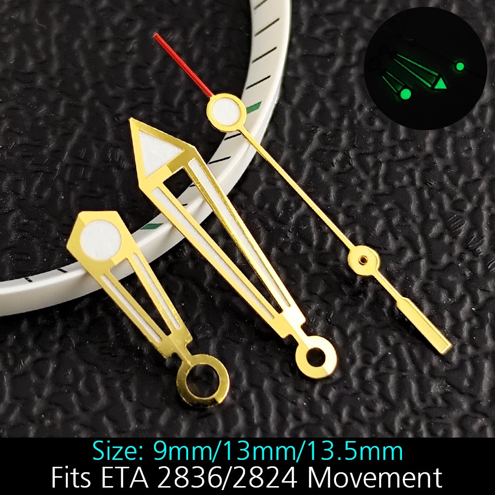 High Quality ETA-Series Hands Green Super Luminous Fits ETA 2824 2892 2836 2834 Movement Watch Accessories Watches For Men