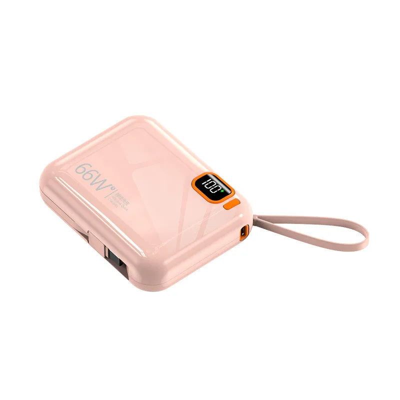 12000mAh Compact Power Bank Fast Charger With Integrated Cable Double Super Fast Recharge For Travel Day