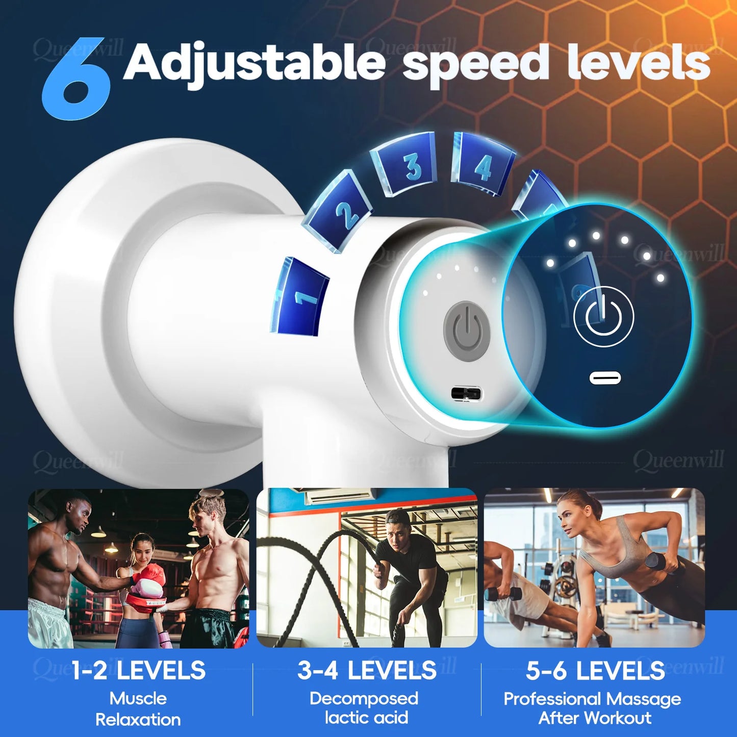 Portable Body Shaping Massager Massage Gun Deep Muscle Tissue Massage Device For Relaxing Fitness Weight Loss 6 Gears,Ideal Gift