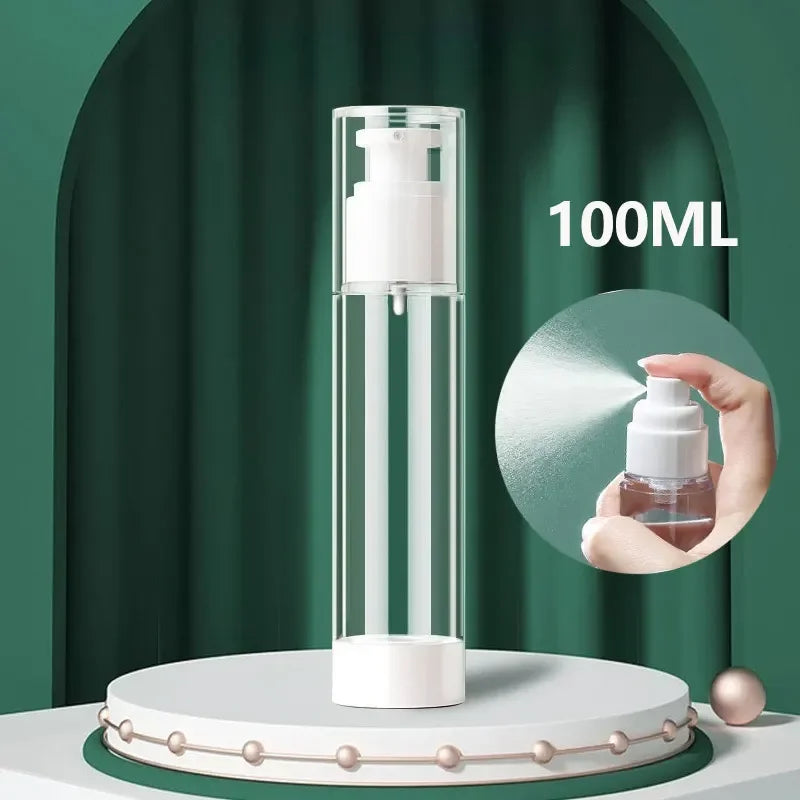 10/15/30/50/80/100ML  Clear  Airless Cream Pump Bottle Refillable Empty Bottle Travel Vacuum Airless Container Makeup Bottle