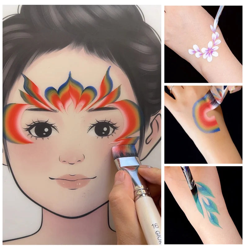 7/10/17 Pcs Multi-functional Face Body Paint Brushes High Quality Sky Blue Artist Watercolor Painting Makeup Tool Make Up Brush