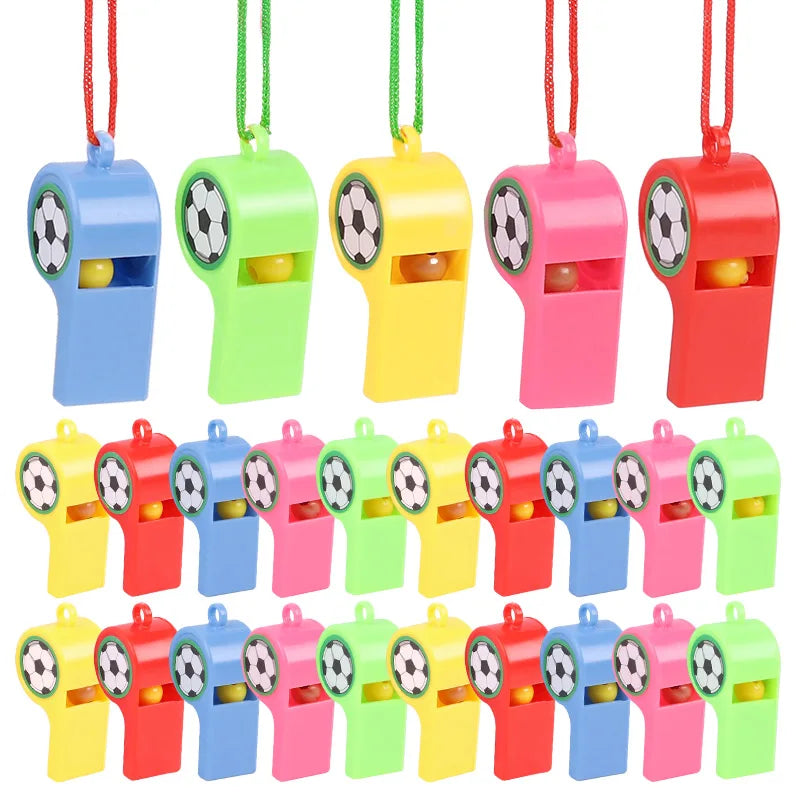 24Pcs Colorful Soccer Whistles Kids Football Birthday Party Favors Goodies Bag Pinata Filler Toys Boy Girl Christmas Gifts
