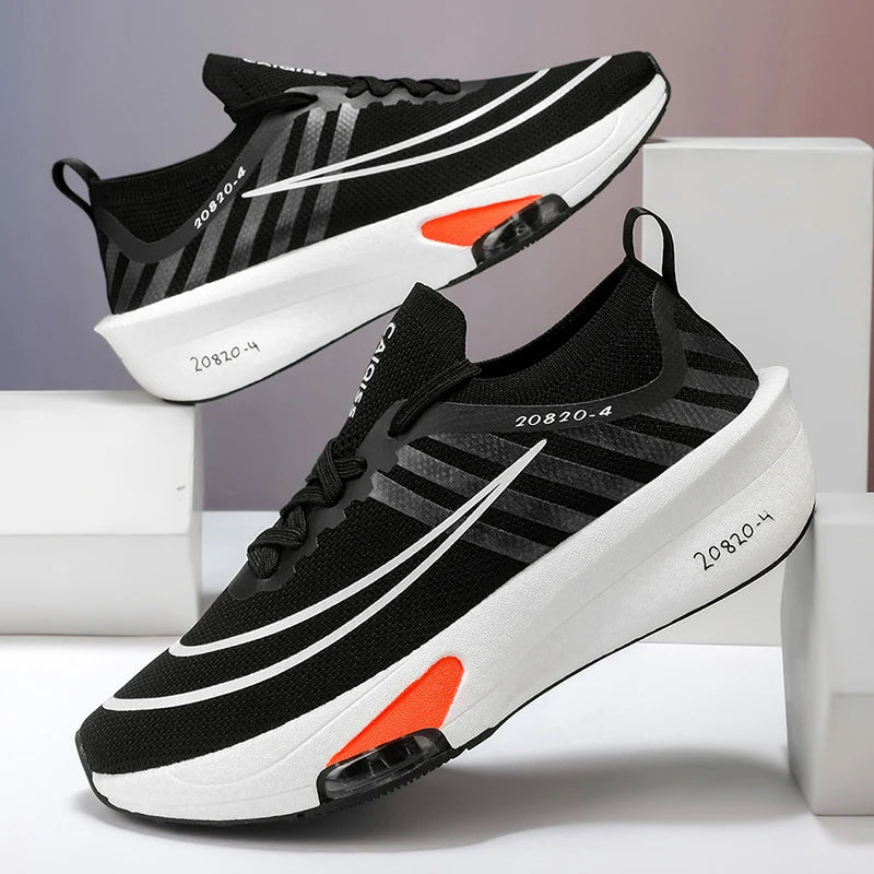 Men's Casual Sports Running Shoes - Lightweight Cushioning Sneakers with Breathable Toe Design and Non-Slip Sole - Suitable for Gym, Jogging, and Everyday Wear - All-Season Performance Shoes with a Dynamic Appearance, Stable