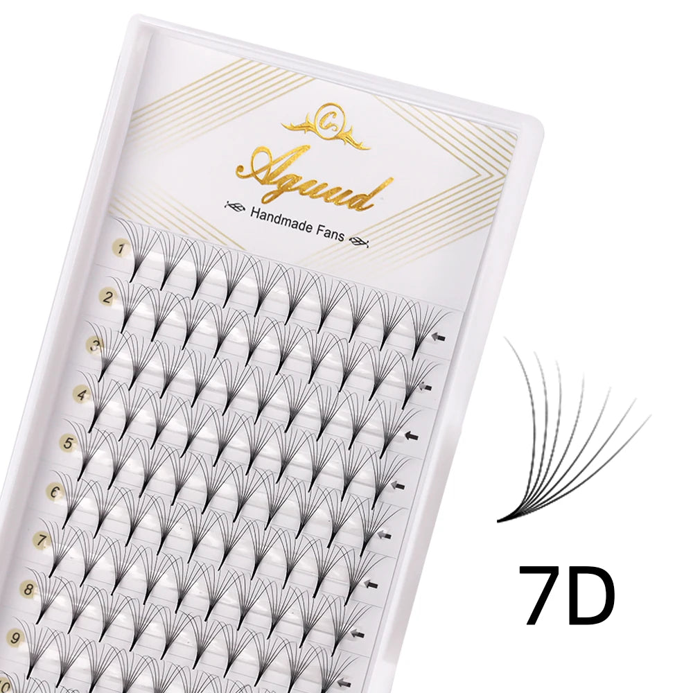 AGUUD Sharp Narrow Stem Premade Fans Eyelash Thin Pointy Base Russian Volume Fans Lash Premade Volume Fans Lashes Makeup Cilios