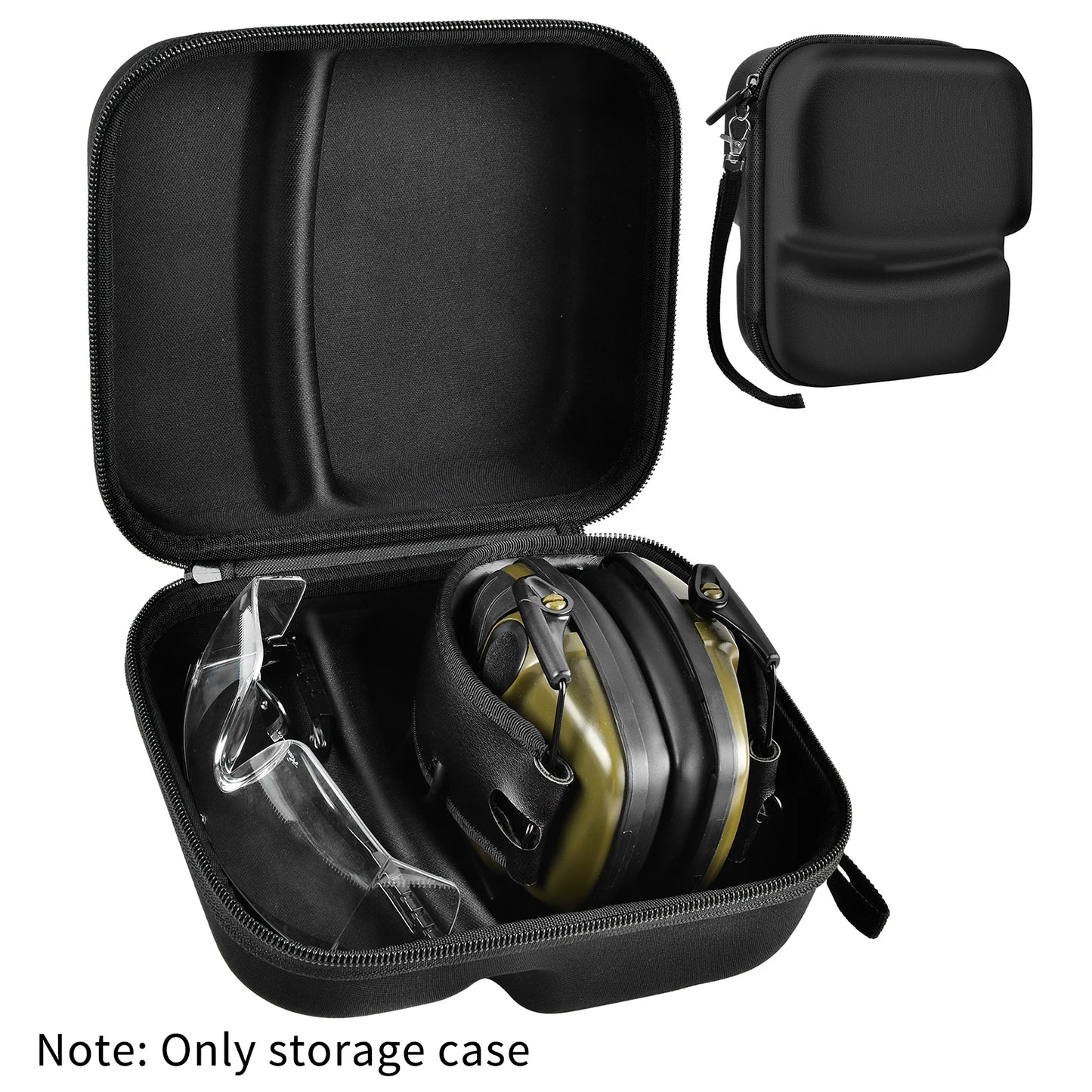 Hard EVA Storage Case for Shooting Earmuffs, Portable Protective Carrying Bag for Noise Canceling Headphones & Safety Glasses